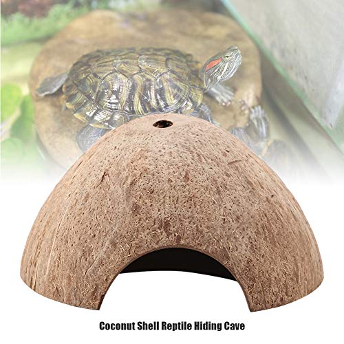 Coconut Cave Langable Hideaway Ermutigt Versteckinstinkte für Reptilien Natürliche Dekor für Aquarien und Eidechsen von TOPINCN