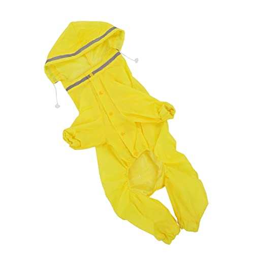 Gelb Big Dog Reflektierende Kapuze Wasserdichtes Haustier Regenmantel Verstellbar Bequem 4 -Bein Hunde Regenmantel für Haustierbedarf (4XL) von TOPINCN
