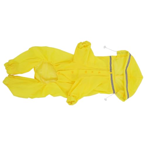 Gelb Big Dog Reflektierende Kapuze Wasserdichtes Haustier Regenmantel Verstellbar Bequem 4 -Bein Hunde Regenmantel für Haustierbedarf (5XL) von TOPINCN