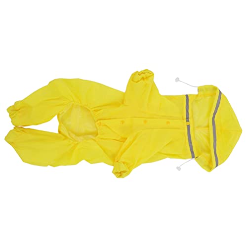 Gelb Big Dog Reflektierende Kapuze Wasserdichtes Haustier Regenmantel Verstellbar Bequem 4 -Bein Hunde Regenmantel für Haustierbedarf (7XL) von TOPINCN