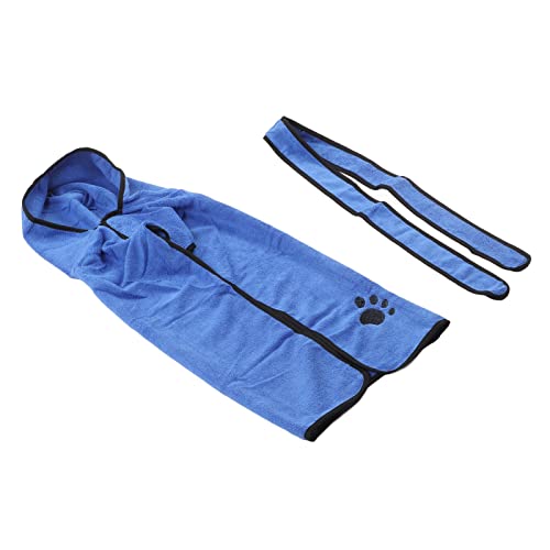 TOPINCN Hundetrockenmantel, Blau, Schnell Trocknend, Leicht zu Reinigen, Haustier, Hund, Katze, Bademantel mit Verstellbarem Hüftgurt Zum Baden (XL) von TOPINCN