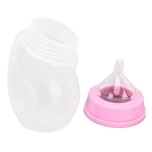 Pet Nurser Flasche Crooked Head Feed Flasche Nonslip Weichnippel für Babykatzen Hunde (Rosenate) von TOPINCN