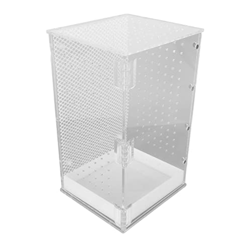 TOPINCN Reptilien-Terrarium-Tank, Acryl-Reptilientank-Belüftungsloch, Magnetische Tür, Auslaufsicher, Transparent, Sicher für Frosch und Einsiedlerkrebs (M) von TOPINCN