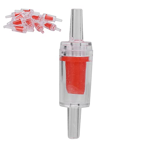 TOPINCN 10 PCs Einweg -Ventile aus Haltbarem Material, Effektiver Schutz für Aquariumluftpumpen, Geeignet für Fischhalter, Geeignet (Transparentes Rot) von TOPINCN