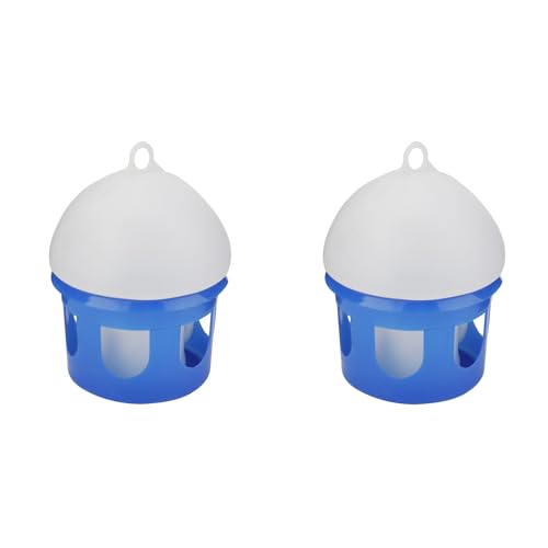 TOPINCN 2PCS Automatischer Taubenfutterspender, 2L Wasserspender Kunststoff Haustiertränkespender Topfbehälter Vögel für Tauben von TOPINCN