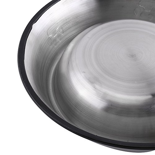 TOPINCN Anti -Slip -Edelstahl Haustierschale für Hunde und Katzen, Schockdistelnde Feeder für Zuhause und Reisen (30cm) von TOPINCN