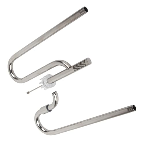 TOPINCN Aquarium Edelstahl -Lilienrohr mit Einstellbarem Wasserfluss für Rahmenfreiheit, Metalleinlassrohroberfläche Skimmer Kit (16 mm/0,63 Zoll) von TOPINCN