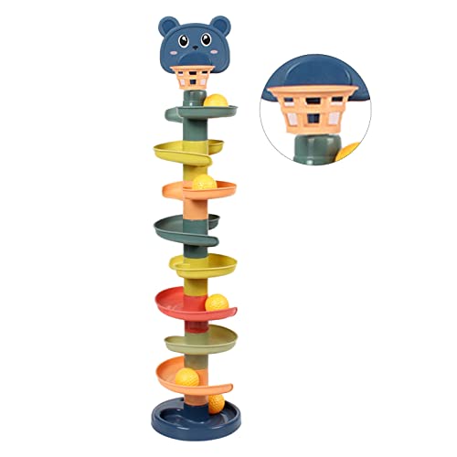 TOPINCN Bildungsbabyball-Turm mit Leuchtenden Farben, Abgerundeten Kanten und Abnehmbarem Design, Interaktives Spiel für Eltern-Kind-Bindung, Kunststoffmaterial (9 Schichten mit 9 Golfs Eine Größe) von TOPINCN
