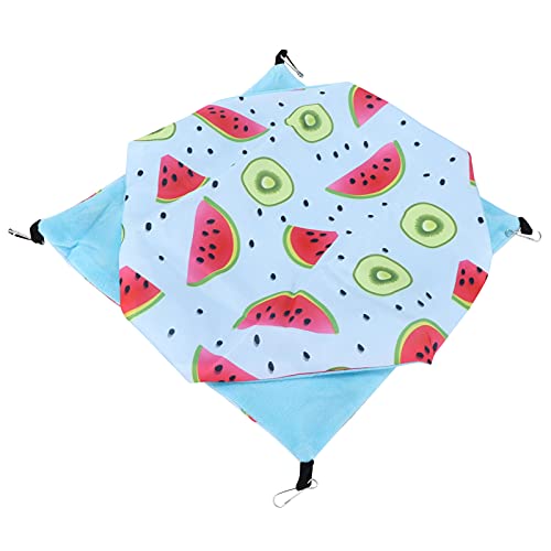TOPINCN Haustierschlafsack Cosy Crystal Samt Hängematte für Meerschweinchen, Mäuse, Igel, Geeignet für Kleine Haustiere, Können Aufgehängt oder in Käfig Gelegt Werden (S Wassermelonen-Kiwi) von TOPINCN