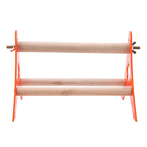 TOPINCN Holzstativspielzeug für Langlebige Vogel für Mäuse Hamster von Vogelspielzeug Orange Holzübung von TOPINCN