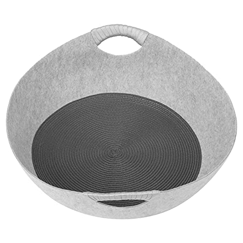 TOPINCN Katzenbett mit Kratzblock Langlebig Haustier Filzbett für Alle Jahreszeiten für Katzen und Kätzchen, Größe 20x17.7x4.7in (Grey) von TOPINCN
