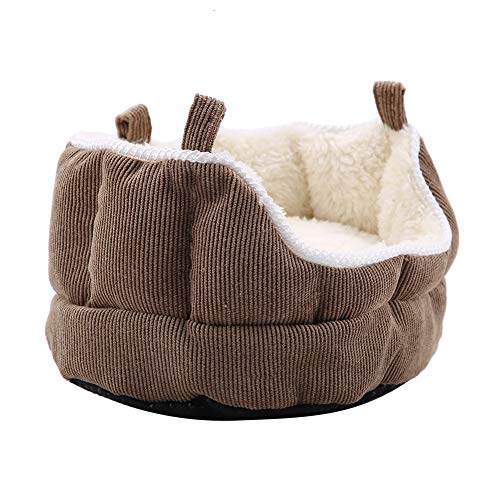 TOPINCN Kleines Tier Winter Warmes Bett Haus Waschbares Sofa Quadrathängebett für Meerschweinchen Hamster Syrischer Hamster, Bequemer Samt (Kaffee) von TOPINCN