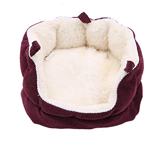 TOPINCN Kleines Tier Winter Warmes Bett Haus Waschbares Sofa Quadrathängebett für Meerschweinchen Hamster Syrischer Hamster, Bequemer Samt (Rot) von TOPINCN