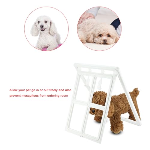TOPINCN Langlebige Kunststoff -Hunde -Hunde Katzen Katzentür mit Magnetischer Verriegelung, Vermeiden Sie Mücken, Geeignet für Bildschirmfenster, 1 X Haustür (XL Feldstil) von TOPINCN