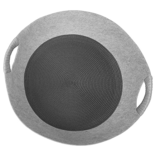 TOPINCN Langlebiges Haustier Filzbett mit Griff Design für Große und Kleine Katzen, 20x17.7in Filzkatze Bett Alle Jahreszeiten Entfernbarer Hanfseilpolster (Grey) von TOPINCN