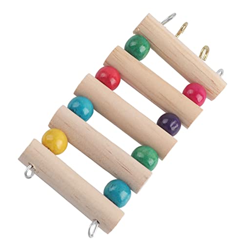 TOPINCN Loro Maus Holz Ratten Hamster Spielen Haustierspielzeug - Schlechtere Treppenschwungschwingungsbrücke - Nicht toxisches Material, Sicher für den Vogel Zum Spielzeug. (S （5steps 6 * 12 cm）) von TOPINCN