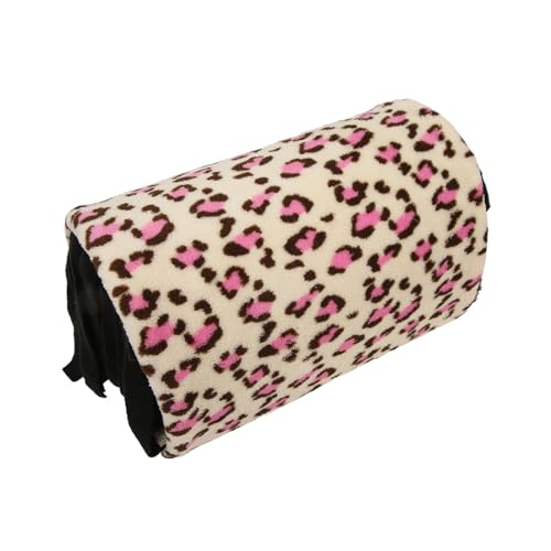 TOPINCN Meerschweinchen -Hassout -Spielrohr, Pet Tunnel mit Fransenvorhang, Multi Funktionales Kleines Haustierspielzeug, Leopardenmuster Stylish Design (PINK) von TOPINCN