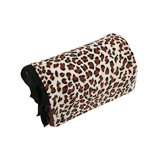 TOPINCN Meerschweinchen -Hassout -Spielrohr, Pet Tunnel mit Fransenvorhang, Multi Funktionales Kleines Haustierspielzeug, Leopardenmuster Stylish Design (brauner Druck) von TOPINCN