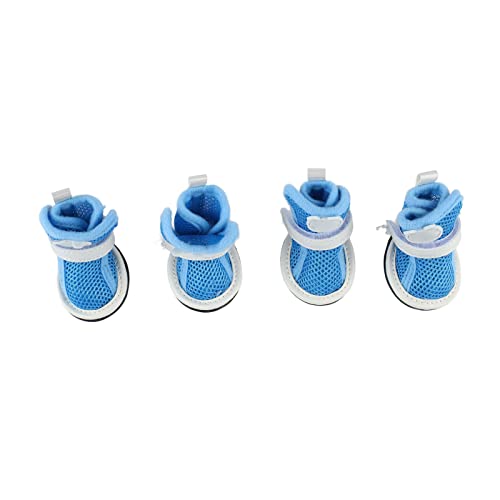 Mesh-Schuhe für Kleine Hunde, Leicht, Atmungsaktiv, Verhindern das Verrutschen von Welpenschuhen für den Sommer (Blau) von TOPINCN
