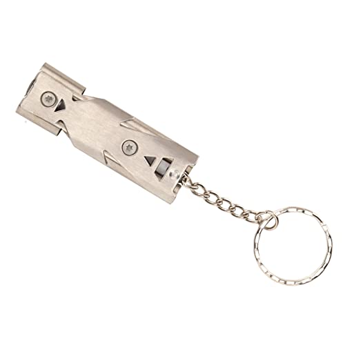 TOPINCN Multifunktionaler Vogel -Ultraschall -Edelstahlpfeife für Training und Hundetraining, Tragbares Schlüsselbund Design (Doppelrohr) von TOPINCN