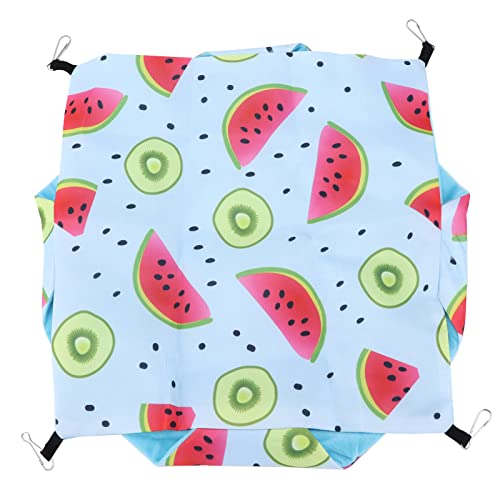 TOPINCN PET Bunkbed Hängematte Doppelseitig Hängematte für Kleine Tiere, Leicht für Chinchillas Frettchen, Leinwand + Kristall Velvet Geeignet (L Wassermelonen-Kiwi) von TOPINCN
