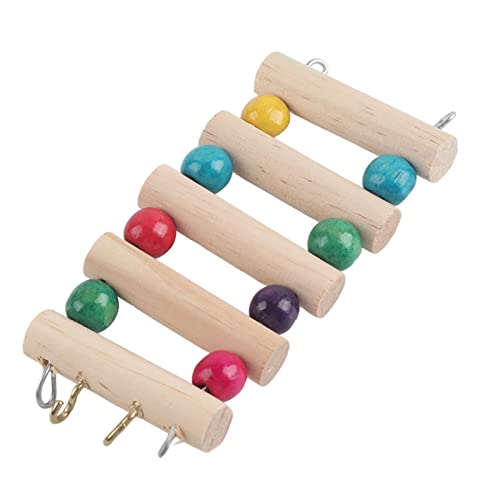 TOPINCN Pet Ladder Bridge Stufen Klettern Schwung Holz Ratten Hamster Spielzeug, Langlebige Sichere Vogelspielzeug für Käfigspiele (S （5steps 6 * 12 cm）) von TOPINCN