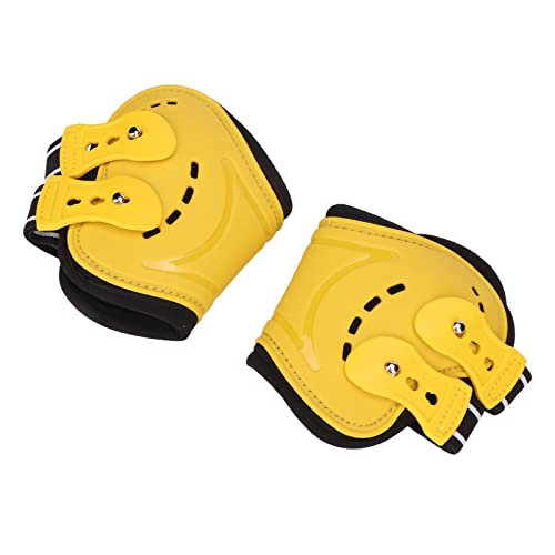 TOPINCN Pferdehinterbeinstiefel, Gelbe Atmungsaktive Pferdefesselstiefel für Pferdeschutzausrüstung (M) von TOPINCN