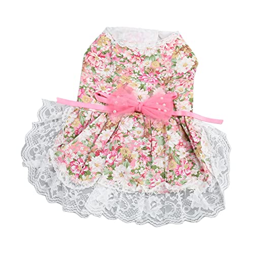TOPINCN Süßes Welpenkleid, Stilvolles Rosa Weiches Hundekleid für den Alltag Zur Hochzeitsfeier (S) von TOPINCN
