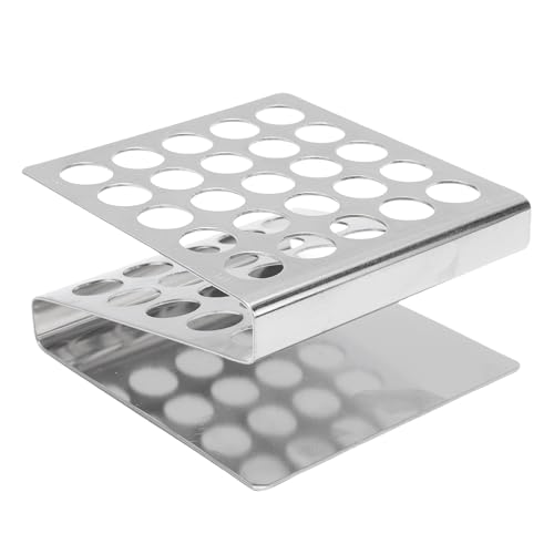 TOPINCN Testrohrregal Z Form, 304 Edelstahl 25 Plätze Leichte Halten von 17 Mm oder Weniger für den Gebrauch des Laborhauses von TOPINCN