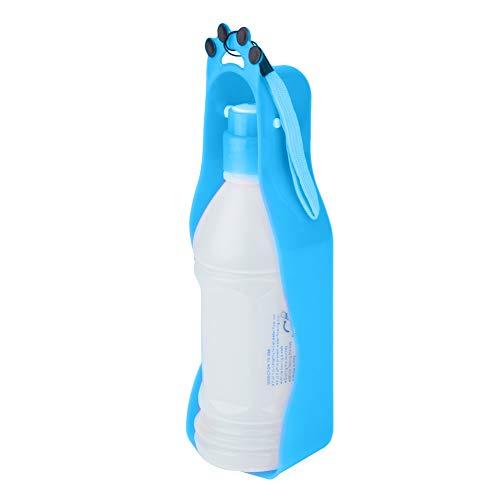 TOPINCN Tragbarer Haustier Travel Water Bottle Bowlhalter für Tägliche Spaziergänge Camping Vacations für Hundekatze Blau 350 Ml (Blue) von TOPINCN