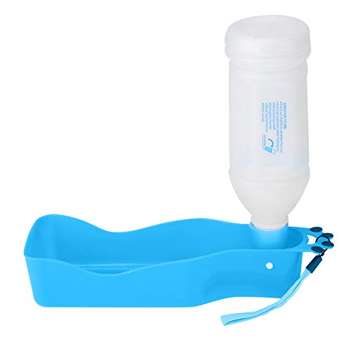 TOPINCN Tragbarer Haustier Travel Water Bottle Bowlhalter für Tägliche Spaziergänge Camping Vacations für Hundekatze Blau 350 Ml (Blue) von TOPINCN
