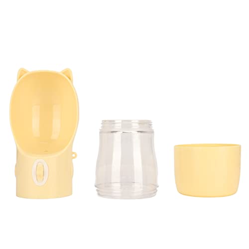 TOPINCN Tragbarer Wasserspender für Hunde, Auslaufsichere Welpen-Wasserflasche, Sichere Cartoon-Einhandbedienung mit Leckerli-Futterbehälter für Hunde für den Außenbereich (Gelb) von TOPINCN