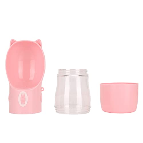 TOPINCN Tragbarer Welpen-Wasserspender, Hundesichere Wasserflasche, Passendes Umhängeband, Angemessene Flaschenkrümmung mit Leckerli-Behälter für das Laufen mit Welpen (Rosa) von TOPINCN