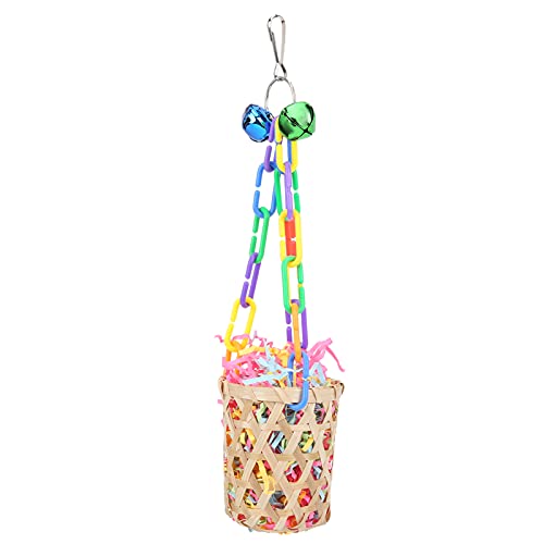 TOPINCN Vogelspielzeug Farbenfrohe Futterkorb Hanging Spielzeug für Papageien, Nicht Papierseidenmaterial, Helle Farben und Geräusche, Ideal für Vögel Kuchenmaterial von TOPINCN