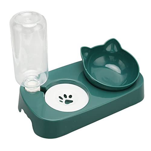 Wasserfutternäpfe für Haustiere, Abnehmbarer Welpen-Automatik-Katzen-Wasserfutternapf, Futternapf-Set für Mittelgroße Hunde (Dunkelgrün) von TOPINCN