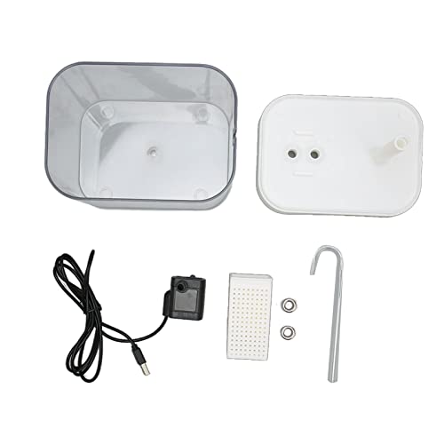TOPINCN Wasserspender für Haustiere, Automatischer 1,5-l-Wasserspender für Katzen, Klar, um Trockenbrennen zu Vermeiden, USB-betrieben mit Abgewinkeltem Innenrohr (Weißer Deckel) von TOPINCN