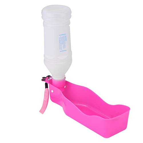 Tragbarer Haustier Travel Water Bottle Bowlhalter für Tägliche Spaziergänge Camping Vacations für Hundekatze Blau 350 Ml (PINK) von TOPINCN