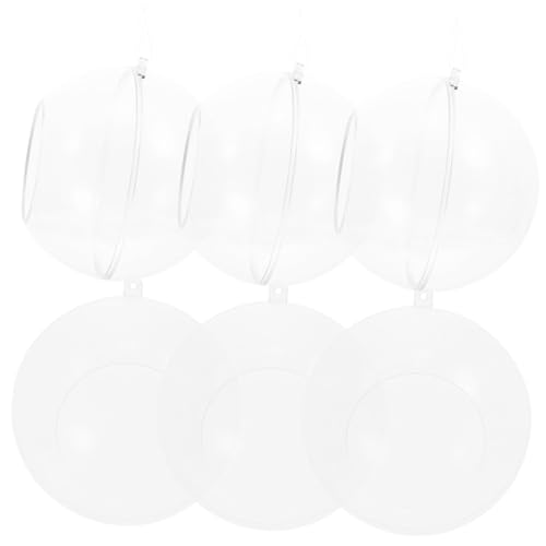 TOPPERFUN 6 Stück Teiliges Kunststoff Luftpflanzenhalter Vielseitige Runde Hängevasen mit Öffnung Transparent Dekorativ für Zimmerpflanzen Teelichter und Gartenzubehör von TOPPERFUN