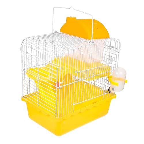 TOPPERFUN Hamsterkäfig hamsterhaus Hamster häuschen nagerheim Spielzeuge Hamsterhütte meerschweinchen Schloss Goldener Bär Kleine Tiere Eichhörnchen Käfig Zubehör kleines Haustier Plastik von TOPPERFUN