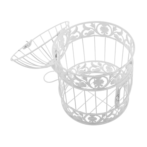 TOPPERFUN Hochzeits-Vogelkäfig Vogelskulptur Vogelkäfig für den Innenbereich Vogelkäfig aus Metall Vintage Hochzeitsdeko Innenvogelkäfig Garten hängende Ornamente Schmiedeeisen Weiß TOPPERFUN Hochzeits-Vogelkäfig Vogelskulptur Vogelkäfig für den Innenbereich Vogelkäfig aus Metall Vintage Hochzeitsdeko Innenvogelkäfig Garten hängende Ornamente Schmiedeeisen Weiß von TOPPERFUN