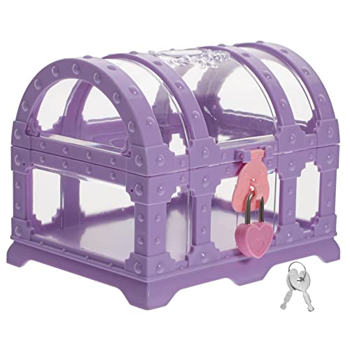 TOPPERFUN Kleine Schatzkiste Für Junge Mädchen Verschließbare Aufbewahrungsbox Im Piratendesign Für Spielzeug Süßigkeiten Und Deko Robuste Transparente Truhe Mit Runden Deckel Für von TOPPERFUN