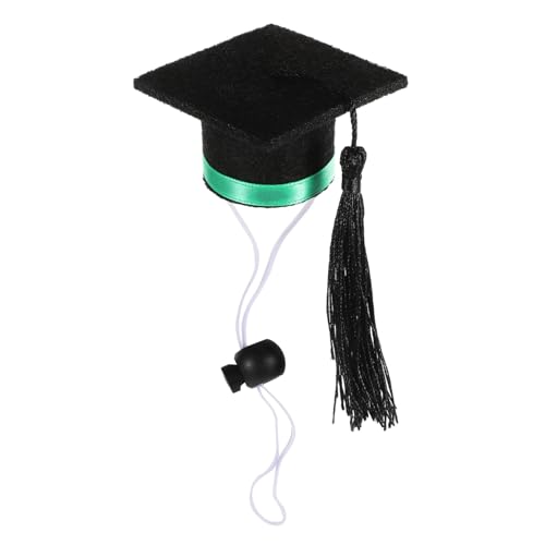TOPPERFUN Kleiner Hut des Tierarztes Mini-Grad-Quasten winzig kleine Graduiertenmütze Hüte Hamster Kappe PET -Abschlusskostüm Haustier Abschlussfeier versorgung gefühlt Green von TOPPERFUN