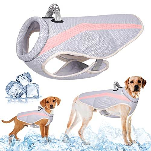 Haustier Cool Coat Sommer Hundekühlweste mit D-Ring und verstellbaren Riemen, kühler und bequemer Hundemantel mit reflektierendem, sicherem Sonnenschutz und Verdunstungstechnologie (Rosa, XL) von TOPSOSO