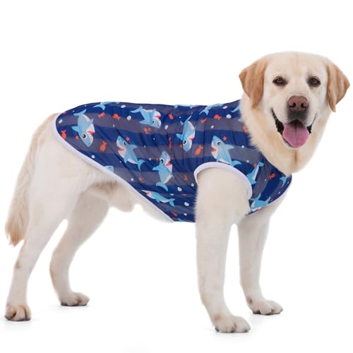 TOPSOSO Hunde T-Shirt Schnell Trocknend Atmungsaktiv Haustier Sommer Shirts Weich Masche Dehnbar Modisch mit Hai Bedrucktes Hunde-Shirt Kalt zum Anfassen Geeignet für Innen und Außen Großes Hunde 5XL TOPSOSO Hunde T-Shirt Schnell Trocknend Atmungsaktiv Haustier Sommer Shirts Weich Masche Dehnbar Modisch mit Hai Bedrucktes Hunde-Shirt Kalt zum Anfassen Geeignet für Innen und Außen Großes Hunde 5XL von TOPSOSO