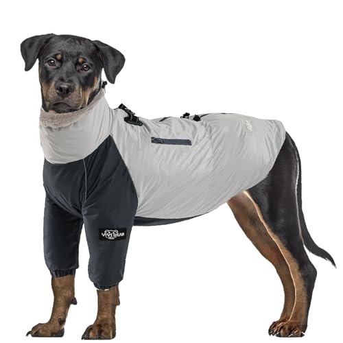 Hundejacke Warme Windfest Wasserdichter Hundemantel Fleece-Futter mit Elastischer Kordelzug Reißverschlüsse und Reflektor Hunde Winterweste Hundeleine D-Ring-Schnalle Taschen Schutz vor Kälte Grau L Hundejacke Warme Windfest Wasserdichter Hundemantel Fleece-Futter mit Elastischer Kordelzug Reißverschlüsse und Reflektor Hunde Winterweste Hundeleine D-Ring-Schnalle Taschen Schutz vor Kälte Grau L von TOPSOSO