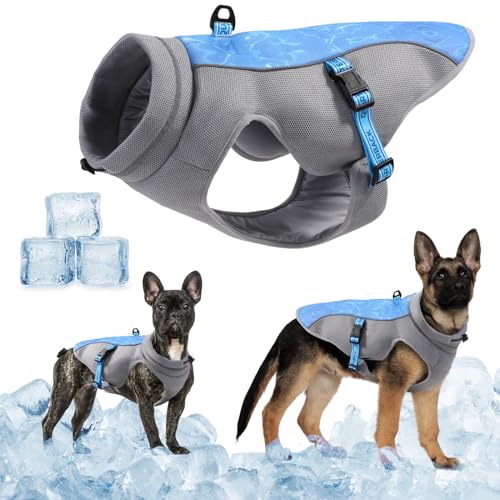 TOPSOSO Kühlweste für Hunde Leichtgewicht Kühlweste Hund UV-Schutz Hunde Kühlweste Atmungsaktive Kühlweste für Draußen Strand Wandern Sonnenschutz Hund für Kleine Mittlere und Große Hunde(Blau, S) TOPSOSO Kühlweste für Hunde Leichtgewicht Kühlweste Hund UV-Schutz Hunde Kühlweste Atmungsaktive Kühlweste für Draußen Strand Wandern Sonnenschutz Hund für Kleine Mittlere und Große Hunde(Blau, S) von TOPSOSO
