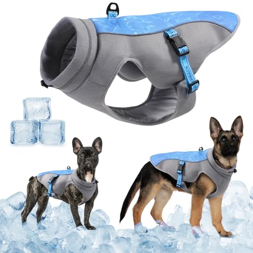 TOPSOSO Hundekühlweste Hunde Leichtgewicht Weste, UV-Schutz Hemd, Strand Atmungsaktive Kühlung Harness für Outdoor Walking Jagd Wandern Sommer-Hundekleidung für kleine, mittlere und große Hunde. von TOPSOSO