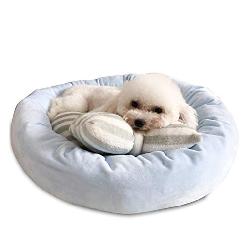 Topsoso-Katzenbett / Hundebett, rund, extra weich, bequem, niedlich, waschbar, oval, Donut-Nisthöhle, geeignet für Katzen und kleine mittelgroße Hunde von TOPSOSO