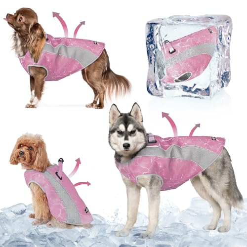 TOPSOSO Kühlweste für Hunde, 2024 Upgraded Breathable Kühlweste Hund, EIS-Seide Hunde Kühlweste, Dual Adjustable Reißverschlüsse D-Ring-Verschluss, Geeignet für Hunde im Sommer Draußen(Rosa, M) TOPSOSO Kühlweste für Hunde, 2024 Upgraded Breathable Kühlweste Hund, EIS-Seide Hunde Kühlweste, Dual Adjustable Reißverschlüsse D-Ring-Verschluss, Geeignet für Hunde im Sommer Draußen(Rosa, M) von TOPSOSO