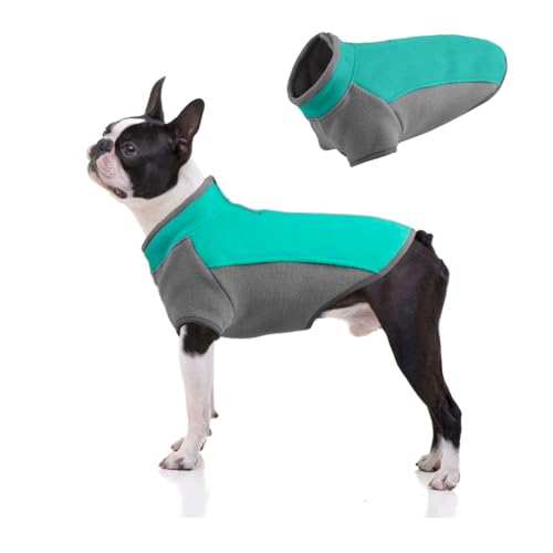 Warme Hundejacke Hundewinterweste leichtes Rundhals Fleece weiches Sweatshirt Dickes Haustier Mantel mit Polo Shirt Reißverschluss Design für kleine mittlere Hunde Wandern Wandern Reisen, Grün, XL Warme Hundejacke Hundewinterweste leichtes Rundhals Fleece weiches Sweatshirt Dickes Haustier Mantel mit Polo Shirt Reißverschluss Design für kleine mittlere Hunde Wandern Wandern Reisen, Grün, XL von TOPSOSO